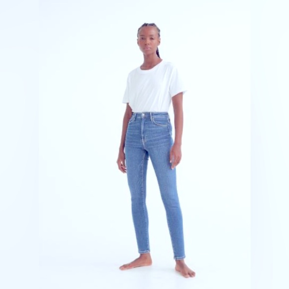 H & M high rise skinny button fly 30